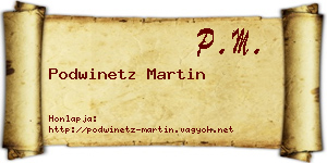Podwinetz Martin névjegykártya